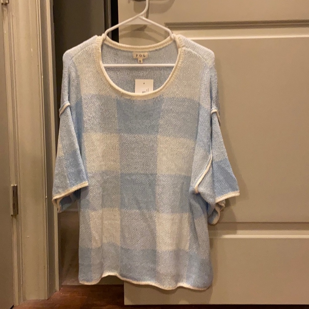 POL 3/4 length sleeve sheer sweater